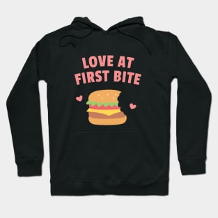 Burger Love At First Bite Funny Hoodie